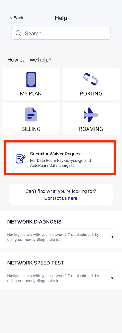 Waiver request form step 2